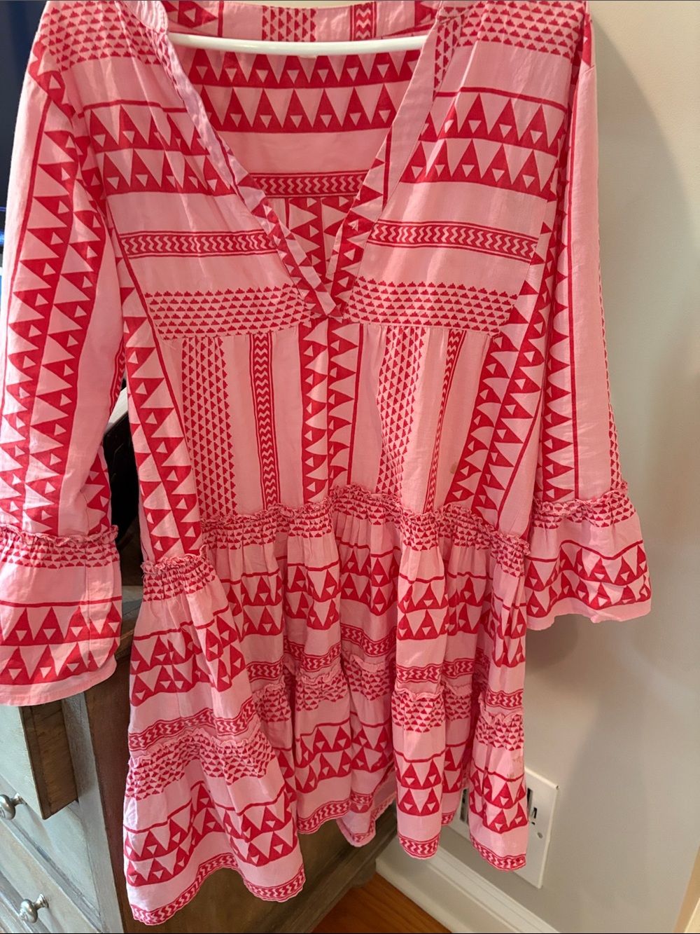 Pink and red swim cover up / light dress